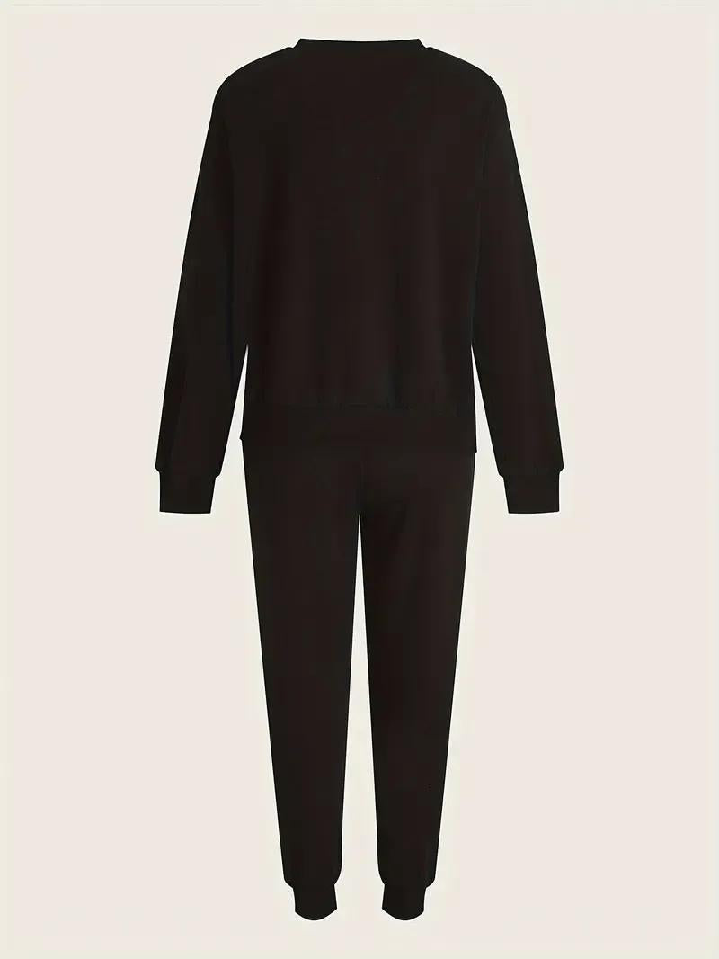 Women’s 2 Pcs Soft Fleece Plain Tracksuit