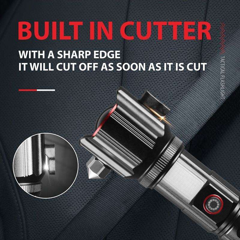 Multi-functional Rechargeable High Power LED Flashlight with Emergency Hammer