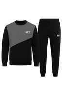 Winter 2Pcs Men's Fleece Printed Track Suit