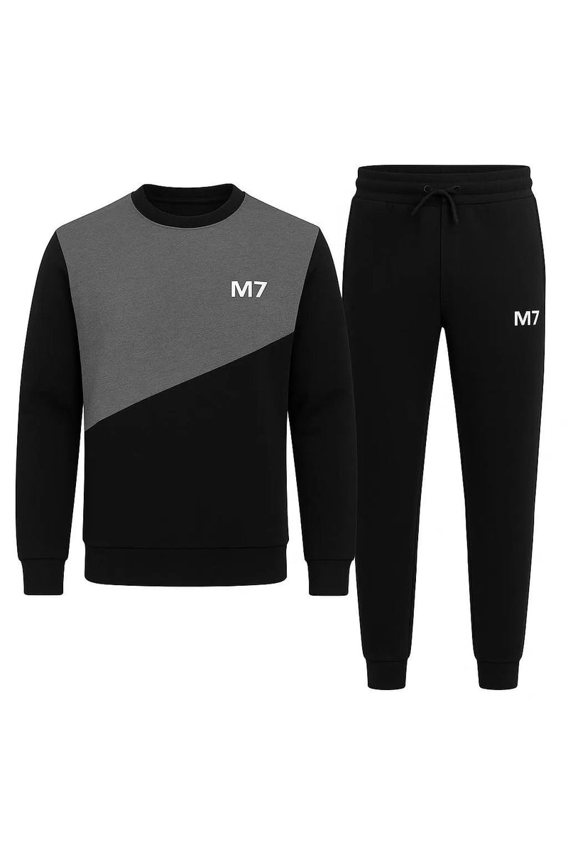 Winter 2Pcs Men's Fleece Printed Track Suit