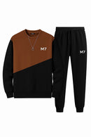 Winter 2Pcs Men's Fleece Printed Track Suit