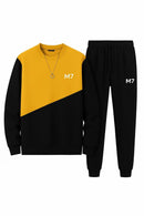 Winter 2Pcs Men's Fleece Printed Track Suit